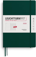LEUCHTTURM1917 - Weekly Planner & Notebook 2026, Hardcover, Composition (B5), Ruled, Forest Green (Jan 1 - Dec 31, 2026)