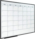 Lockways 36" x 24" Magnetic Dry Erase Calendar Whiteboard - Ultra-Slim Black Aluminum Frame Wall Mount Board for Office, Home & Classroom