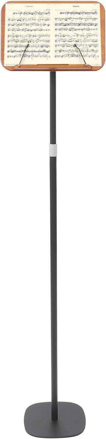 Sheet Music Stand & Desktop Book Stand, Music Book Holder Stand,Wooden Portable Sheet Music Table Stand Height Adjustable from 31.5-66.9in with Book Stand Support