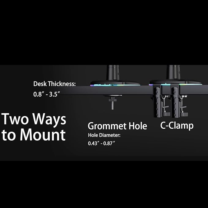 NB Gaming Monitor Arm or for 32 to 60 Inches Screen, Load up to 20 kg, VESA 75/100, RGB-Light, Heavy Duty, Multi Angle Adjustable, Premium Aluminum, Blue