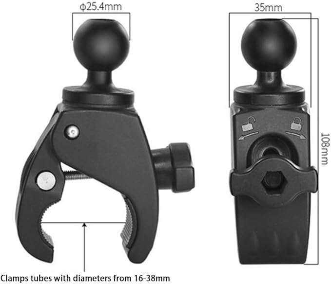 Strg 1'' Ball Mounts with Tough-Claw Clamp Base, Ball Mount Base Compatible with RAM and 1" Ball Systems from iBolt Tackform Enterprise