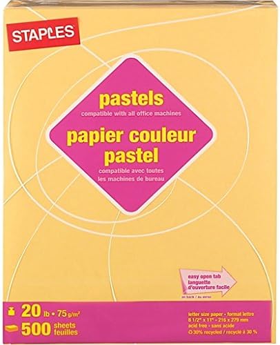 Staples Pastel Colored Copy Paper 8 1/2-Inch x 11-Inch Goldenrod Ream