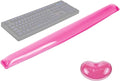Gel Keyboard & Mouse Wrist Rest Set - Keyboard Wrist Rest Pad & Mouse Support for Office Gaming Pad Computer Laptop Ergonomic Comfortable Pain Relief-Pink Pad Set