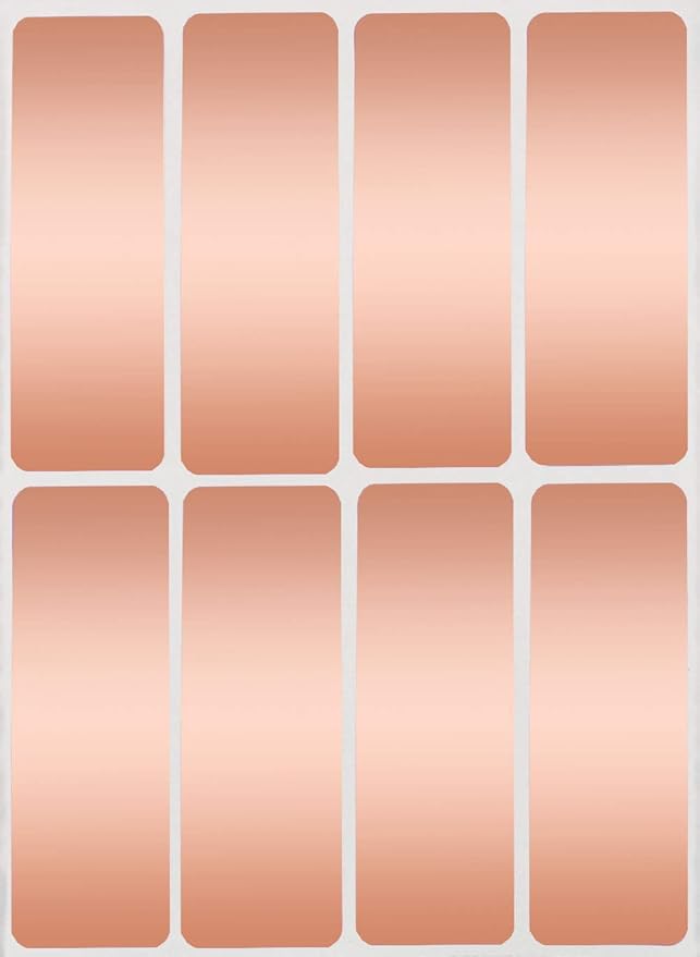 Royal Green Rectangular Stickers Color Coded Write on Labels for Organizing, Moving, & Mailing, 3x1 inch Stickers to Write On Labels & Tags for Home, Office, and School Projects, 120-Pack (Rose Gold)