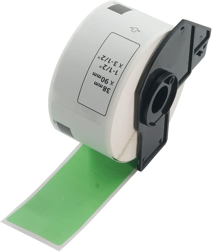 BETCKEY - Large Address Labels Replacement for Brother DK-1208 (1.4 in x 3.5 in), Compatible with Brother QL Label Printers [1 Rolls/400 Labels, Green]