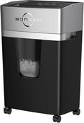 BONSEN 12-Sheet Micro Cut Paper Shredder for Home Office Use, High Security Level P-4/55 dB Ultra-Quiet / 40-Minutes Shredding Shreds Credit Card/Staples, 5.3 Gallons Pullout Bin (S3106)