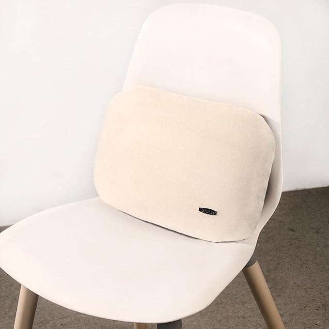 Beige Lumbar Support Pillow for Car Driving Seat Soft Latex Lower Back Support Relax Home Desk Office Accessories Chair Cushion Pain Relief
