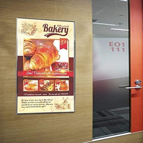 Acrylic Sign Holder 11 x 14 Wall Mount, Wall Mount Sign Holders, Clear Acrylic Frame with 3M Tape Adhesive, Plastic Wall Sign Holder for Office, Home, Restaurant(6 Pack)