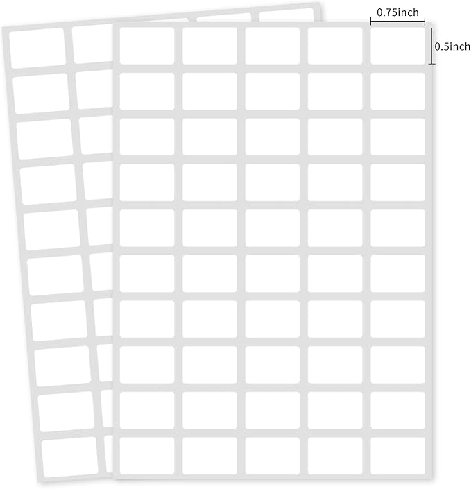Yeachlaing Multi-Use Removable Labels, 1/2" x 3/4",1000 PCS Blank Labels Total,Water/Oil/Tear Resistant/Ink Won't Smudge No Residue