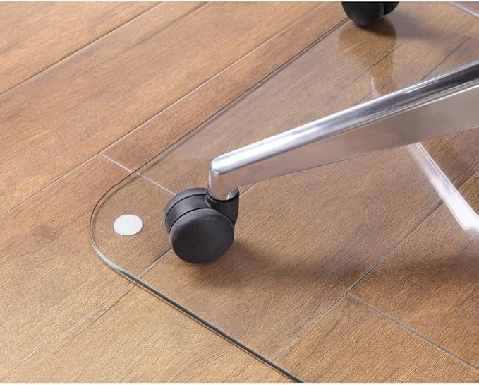 Lorell Tempered Glass Chairmat, 48" Width x 60" Depth x 0.25" Thickness, Clear, 1 Each