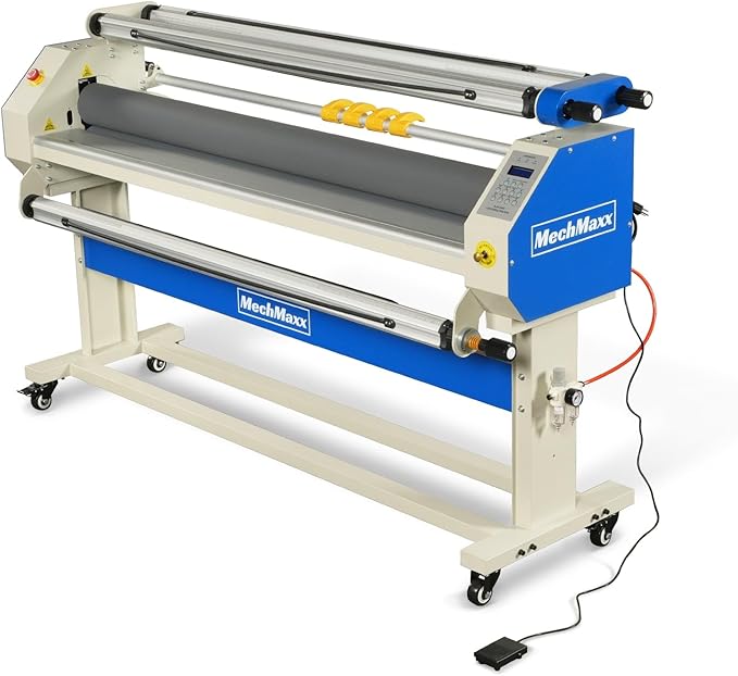 65" Full-Auto Cold & Heat Assisted Laminator Machine with 4 Trimmers, Max Speed 40ft/min, 63" Max Width, 1.1" Max Thickness, Infrared Heating, Digital Control for Vinyl Graphics, Inkjet Prints,1700-B2