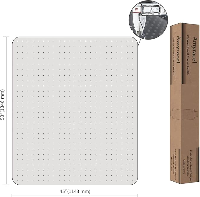 Amyracel Office Chair Mat for Low Pile Carpets, 53” x 45” Office Mats for Rolling Chairs, Clear Desk Chair Mat for Carpeted Floors, Easy Glide Floor Protector for Desk Chair