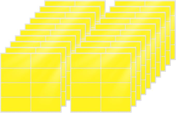 FINDAT Color Coding Stickers Rectangle 1.57×0.75 Inch Vinyl Yellow Sticker Removable Waterproof Writable File Folder Moving Labels for Boxes Home Office Marking 160 PCS