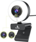 NexiGo N960E 1080P 60FPS Webcam with Light, Software Included, Fast AutoFocus, Built-in Privacy Cover, USB Web Camera, Dual Stereo Microphone, for Zoom Meeting Skype Teams Twitch (Renewed)