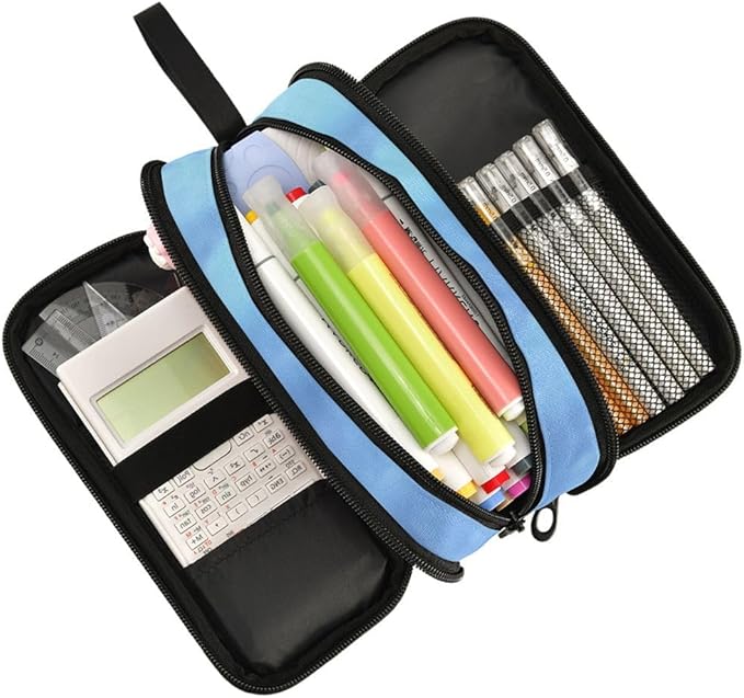 Wolf Snowy Pencil Case Box Boys Girls Large Pencil Pouch Zipper Compartments Big Capacity Stationery Pen Bag Organizer for Kids Teens Adults School