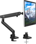 Mount-It! Single Monitor Arm Mount | Premium Monitor Desk Stand | Articulating Mechanical Spring Arm | Fits 24 27 30 32 Inch VESA 75 100 Compatible Computer Screen | C-Clamp and Grommet Bases
