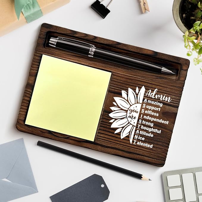 Admin Assistant Gifts for Women, Inspirational Gift for Secretary Admin Assistant, Admins Sticky Note Holder for Office Desk Decor