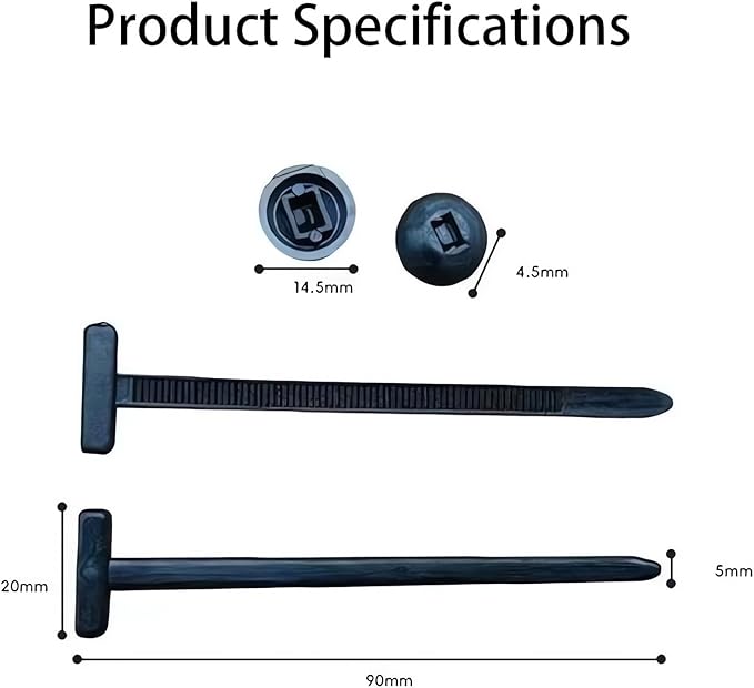 100PCS Nylon Universal Cable Tie Buckle 2026 Upgrade Multipurpose Plastic Cable Ties Tool Heavy Duty Self Locking Nylon Zip Ties UV Resistant Black Zipties for Car Daily Repair (50PCS)