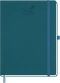 BEZEND 2026 Planner Weekly and Monthly (8.5" x 11") Daily Calendar with Hourly Timeslots & Tab (Jan-Dec) Note & Expenses, Pen Holder, Inner Pocket, Vegan Leather Hardcover - Dark Green