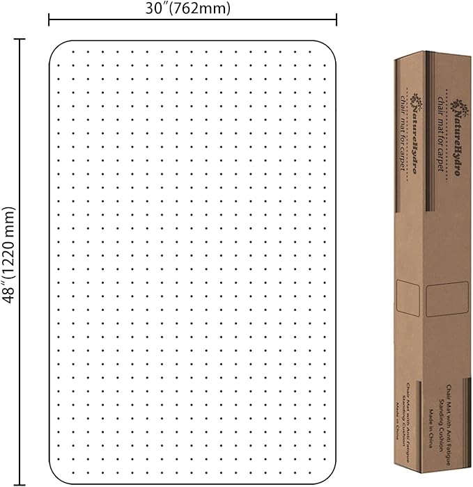 Naturehydro Chair Mat for Carpet – 48" x 30" x 0.09" Thick Clear Plastic Floor Protector for Office Desk Chair on Low Pile Carpet, Easy Glide Computer Chair Mat for Carpeted Floors (BPA-Free)