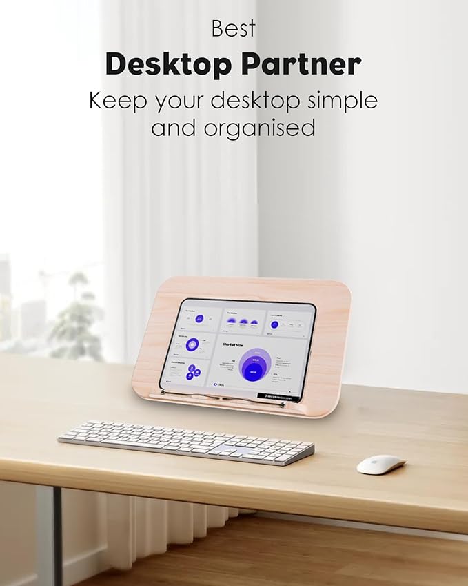 2 in 1 Dual-use Floor Book Stand & Desktop Book Stand,Height Adjustable from 33-63in, Adjustable Book Holder with Elastic Page Clips for Music Scores, Recipe, Tablet, Laptop(White)