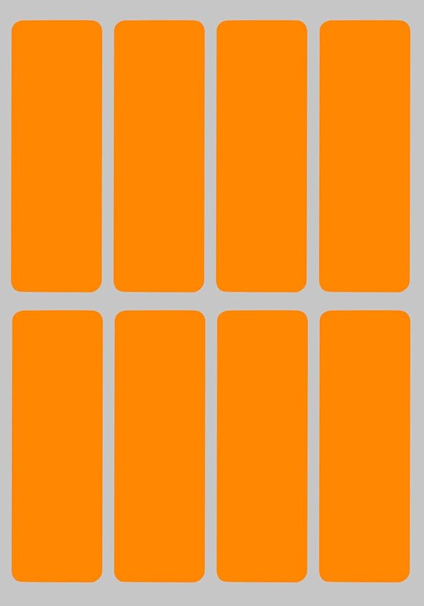 Rectangular Sticker Labels 3x1 inch (75mm x 25mm) Neon Orange Labeling Sticker Sheets 864 - Pack by Royal Green