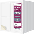 NextDayLabels 3.5x5 Inch Rectangle Stickers White Blank Labels for Laser Inkjet Printer - 4 Per Sheet Self-Adhesive Shipping Address Mailing Made in USA - 4000 Labels