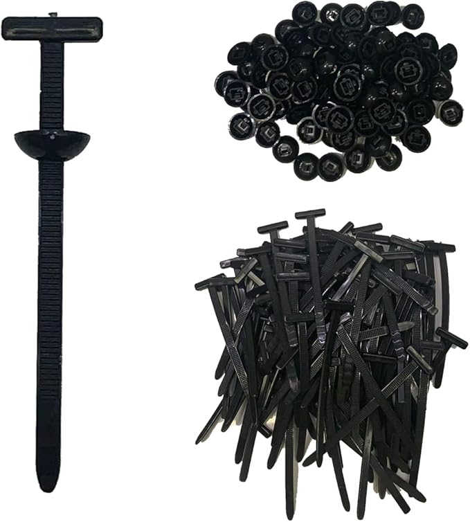 100PCS Nylon Universal Cable Tie Buckle,Heavy Duty Self-Locking Zip Ties Holder with Pin & Button Design, Multipurpose Plastic Cable Ties Tool, UV Resistant Zipties for Car Daily Repair Auto Fixing