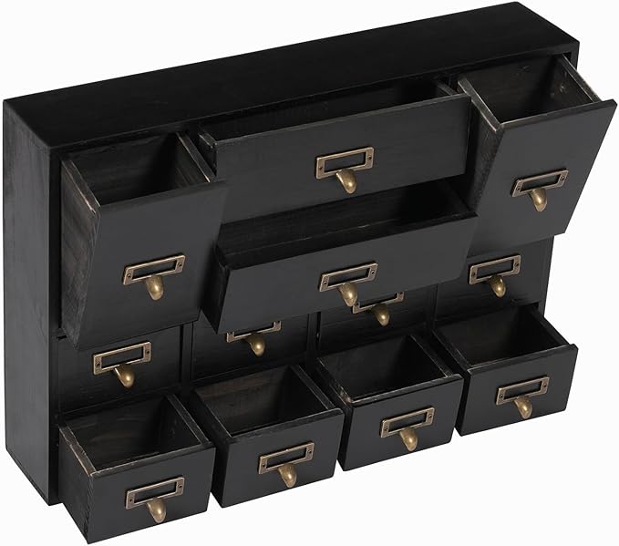 Vintage 12-Drawer Storage Cabinet – Multipurpose Desktop Organizer for Office, Craft & Home