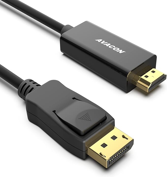 4K DisplayPort to HDMI 6 Feet Cable，Uni-Directional DP 1.2 Computer to HDMI 1.4 Screen Plated Plated Cord for Lenovo、HP、ASUS