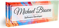 Customized Clear Acrylic Thick 8x3" Desk Name Plate Block with Personalized Logo - Professional Office Decor - Customized Acrylic Plate Gift for Teacher Co-workers, Christmas Gifts for Her, Thanksgiving Gifts (Colorful Paint)