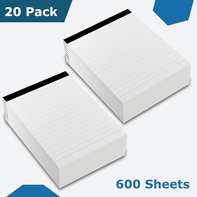 MuiAng 20 Pcs Perforated Note Pads College Ruled - 4" x 6" Inch Writing Notepad for Daily Planning - Perforated Small Notepads with 30 Sheets per Pad - Ruled Papers