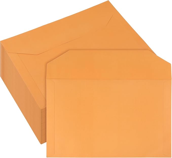 Sinload 80 Pack Legal File Envelope 10 x 15 Inch File Jackets Legal Size 40 lb Yellow Kraft for Mailing Documents