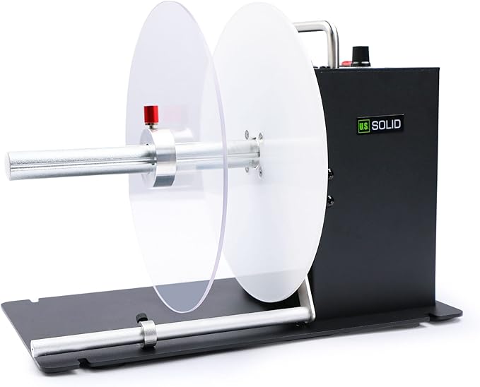 U.S. Solid Automatic Label Rewinder Machine, 1"/1.5"/3" Core Holder, Max Label Width 5.91", Bidirectional Rewinding