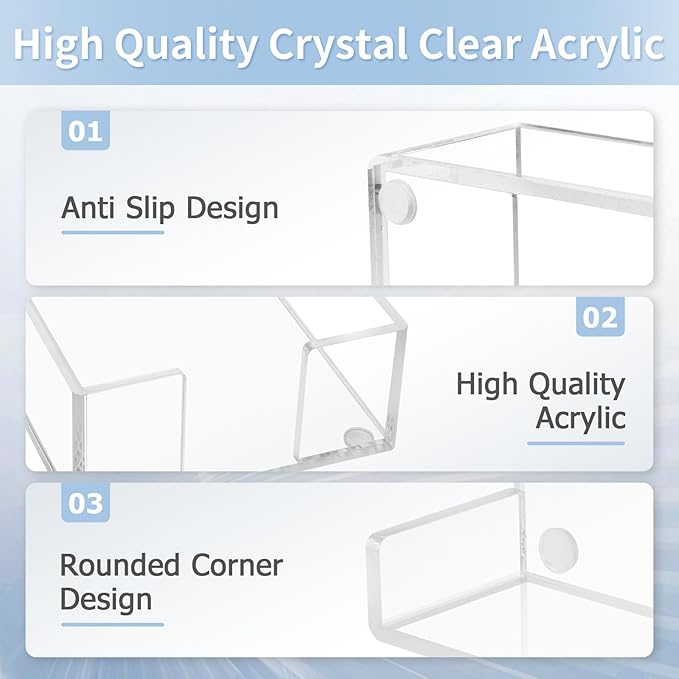 Acrylic Sticky Note Holder, 4 x 6 Crystal Clear Sticky Note Dispenser Acrylic Notepad Holder for School Home Office Desk Organization