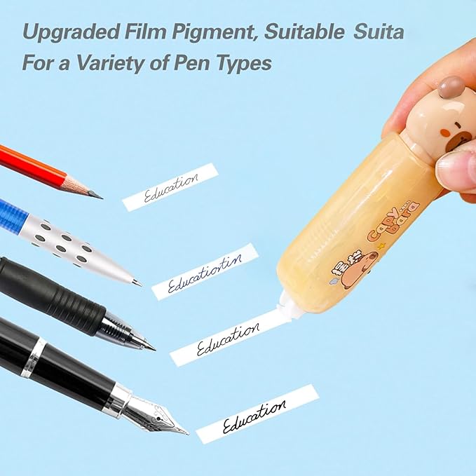 JUDENMEY Retractable White Correction Tape,Cute Cat Paw Correction Tape Pens, Mini Aesthetic Pen Shaped White Applicator with Easy to Use Out Tape for Back to School Office Supplies