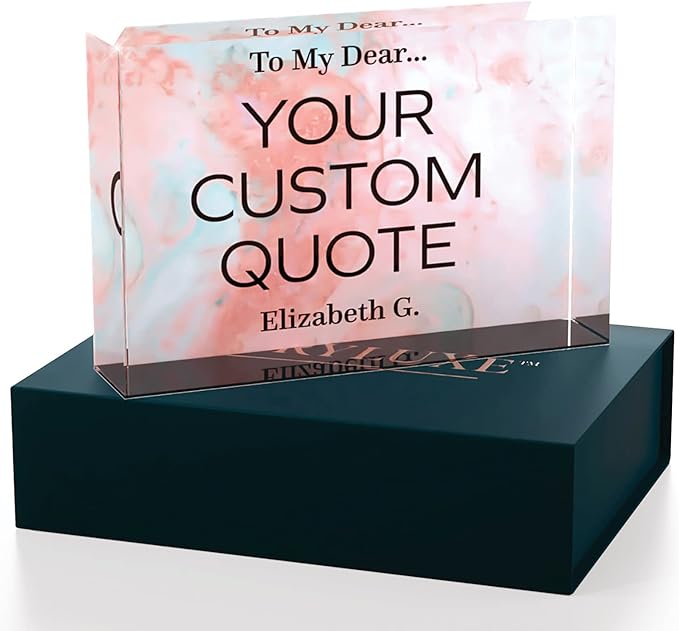 Personalized Gifts, Custom Quote Block Letter Board,Crystal-Clear Acrylic with Gift Box,17 Styles, Holiday and Christmas Gift for Mom, Dad, Girlfriend, Him or Her, Husband, Wife (4"x6", Stella)