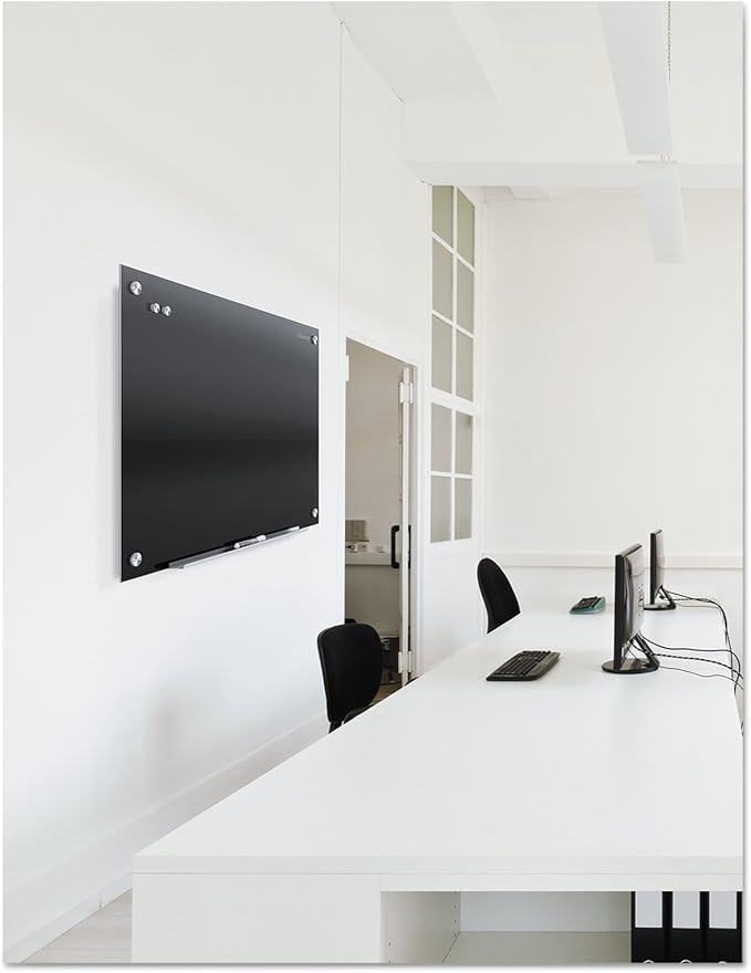 Quartet Glass Whiteboard, Non-Magnetic Dry Erase White Board, 24" x 18", Infinity Frameless Mounting, Includes Dry Erase Marker, Frosted White (G2418F)