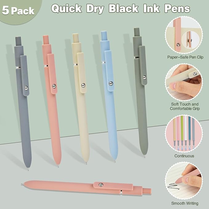 HRFGWDD 52 PCS Aesthetic School Supplies with Highlighters, Mechanical Pencils, Color Ink Gel pens, Pencil Case, Bible Study Supplies, Pens Pencils and Highlighters Set, Stationary Set for Student