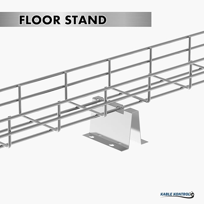 Kable Kontrol Stainless Steel Floor Supports – 2" H Wire Mesh Cable Tray Support - Wire Mesh Tray Cable Management Rack Cable Basket, NEC Approved for Network, Fiber Optic, Cabling Accessory