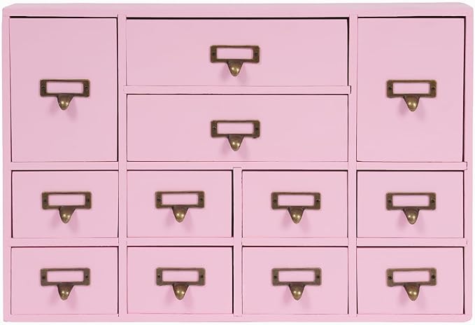 Vintage 12-Drawer Storage Cabinet – Multipurpose Desktop Organizer for Office, Craft & Home