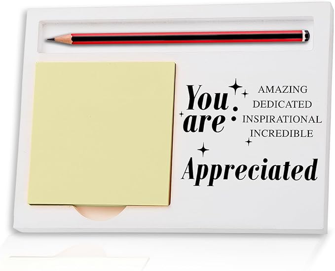 You are Appreciated Sticky Note Holder, Thank You Appreciation Gift for Her Friends Colleagues Employee Mentor Work Friend Teacher Wood Self-Stick Note Pad Holders ZBA8