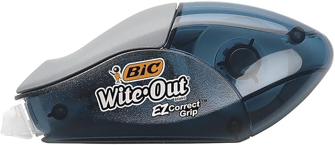 BIC Wite-Out Brand EZ Correct Grip Correction Tape, 19.8 Feet, 2-Count Pack of White Correction Tape, Fast, Clean and Easy to Use Tear-Resistant Tape Office or School Supplies