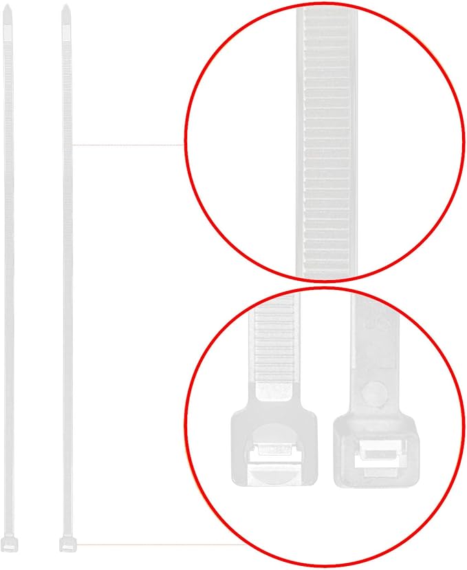 Superun Clear Zip Ties 4 Inch, 18 Lbs Tensile Strength Mini Wire Ties (Industrial Grade Cable Ties) Pack of 100 White