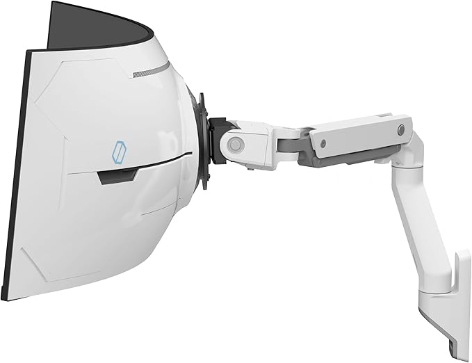 Ergotron – HX VHD Premium Heavy Duty Gaming Monitor Arm, Single Monitor Wall Mount – for 1000R Curved Ultrawide Monitors Up to 57 Inches, 9-14 Inches Depth, VESA 75x75mm or 100x100mm – White