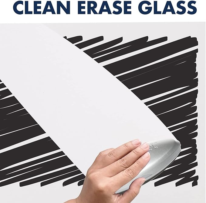 Quartet Magnetic Dry Erase Board, 48" x 36" Glass White Board for Wall, Frameless, InvisaMount, White (Q25F01IMW)