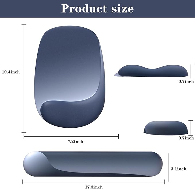 Wrist Rest for Keyboard and Mouse, Ergonomic Gel Computer Keyboard Wrist Rest with Memory Foam, Keyboard Wrist Support Pad for Long Hours of Work, Gaming, Studying-Relieve Wrist Pain