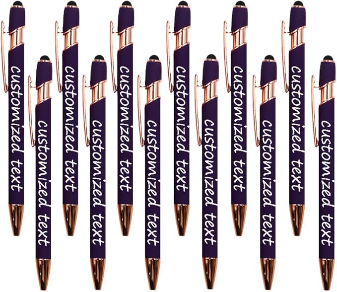 Yucold Bulk Custom Personalized Pens with Name & Logo Printing Personalized custom ballpoint pen for Business, Graduation Gifts & Party Events (deep purple,300)