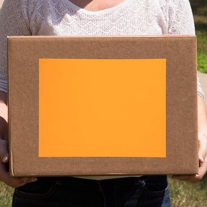 JAM PAPER Full Sheet Shipping Labels - Printable Sticker Paper - 8 1/2 x 11 - Neon Deep Red/Orange - 10 Full Pages/Pack