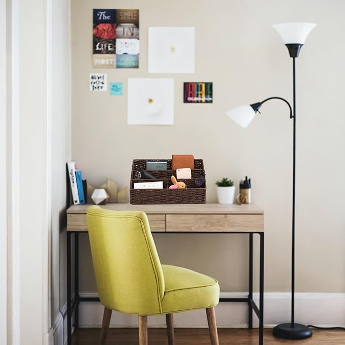 Mail Organizer Countertop, Mail Organizer, Mail Sorters, Magazine File Holder, Desk Organizer and Accessories, Dark Brown